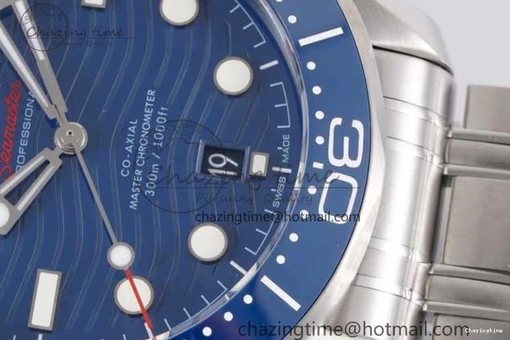 0201 Seamaster Diver 300M SS Blue Ceramic Bezel JVSF 1:1 Best Edition Blue Dial on SS Bracelet A SportInspired 7792